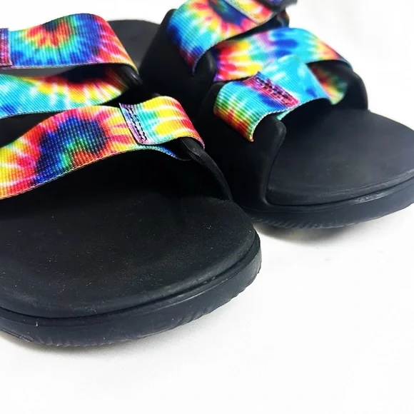 CHACO Slides “Chillos” Multicolored, Adjustable Straps Size 9 EUC - Picture 3 of 7